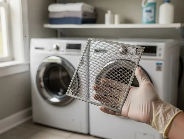 San Jacinto Dryer Vent Cleaning specialist performing detailed lint trap cleaning service in San Jacinto