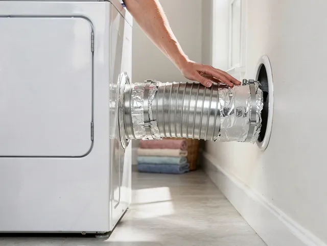 Professional dryer vent hose installation by San Jacinto Dryer Vent Cleaning in San Jacinto